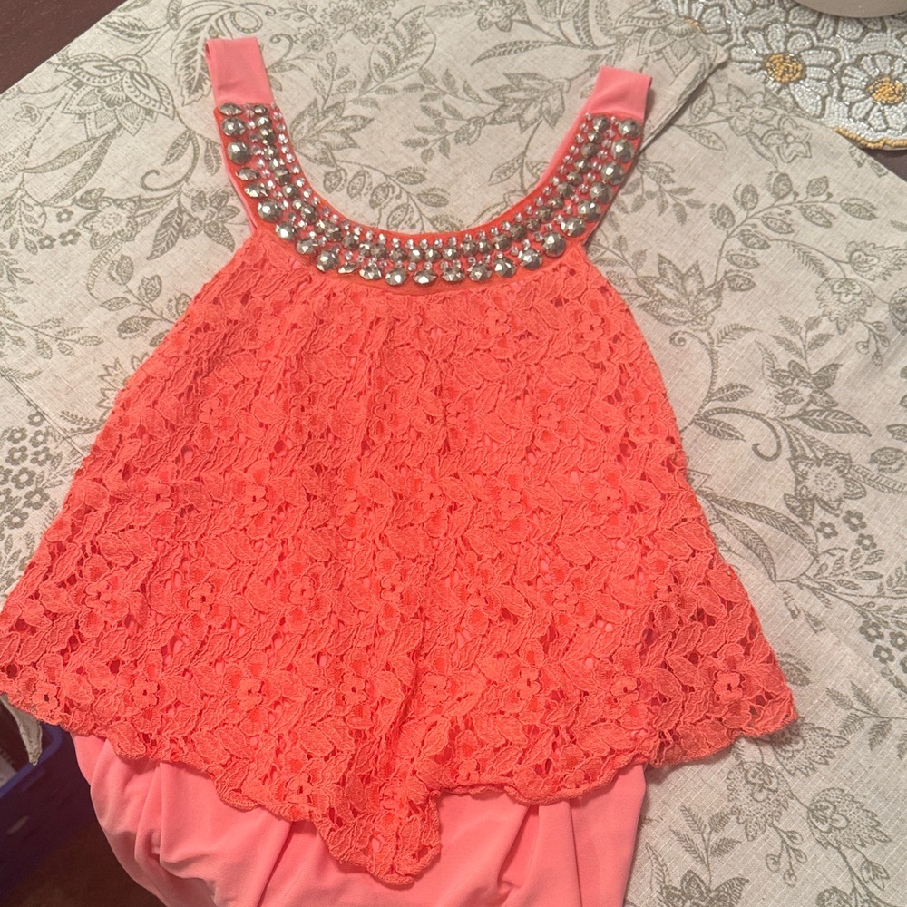 Elegant Pink Lace Top